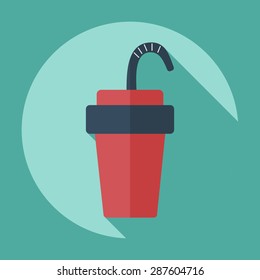 Flat modern design with shadow sports water bottle