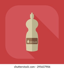 Flat modern design with shadow sports water bottle