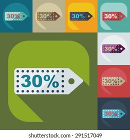 Flat modern design with shadow Sticker prices sale