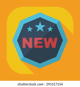 Flat modern design with shadow sticker new banner