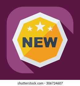 Flat modern design with shadow sticker new banner