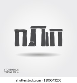 Flat modern design with shadow Stonehenge monument