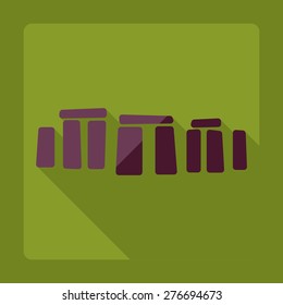 Flat modern design with shadow Stonehenge monument