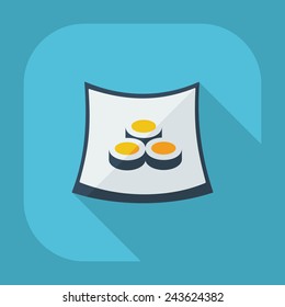 Flat modern design with shadow Sushi, Japanese cuisine
