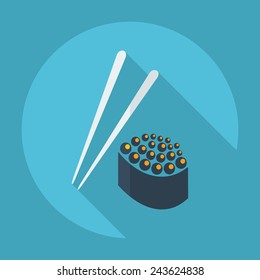 Flat modern design with shadow Sushi, Chinese cuisine