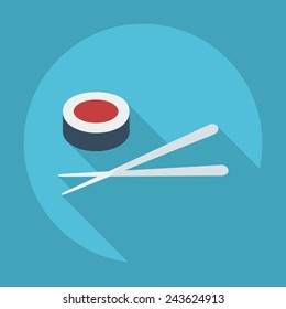 Flat modern design with shadow Sushi, Chinese cuisine
