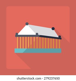 Flat modern design with shadow Temple of Artemis at Ephesus