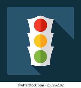 Flat modern design with shadow, traffic light