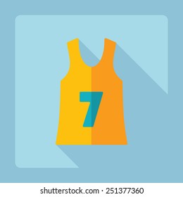 Flat modern design with shadow, T-shirt number 7