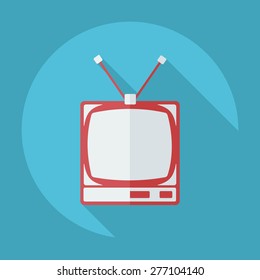 Flat modern design with shadow TV antenna