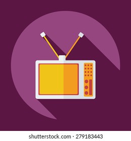 Flat modern design with shadow TV antenna