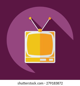 Flat modern design with shadow TV antenna