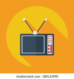 Flat modern design with shadow TV antenna