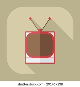 Flat modern design with shadow TV antenna