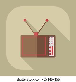Flat modern design with shadow TV antenna