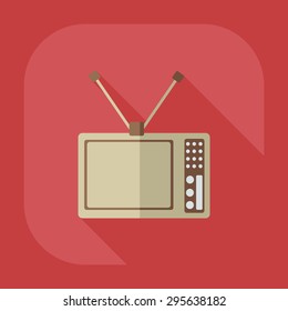 Flat modern design with shadow TV antenna