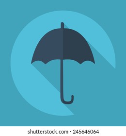 Flat modern design with shadow umbrella