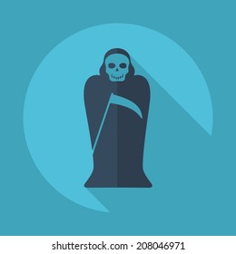 Flat modern design with shadow vector icons: halloween