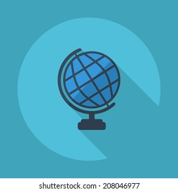 Flat modern design with shadow vector icons: globe