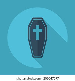 Flat modern design with shadow vector icons: halloween