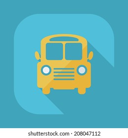 Flat modern design with shadow vector icons: school bus