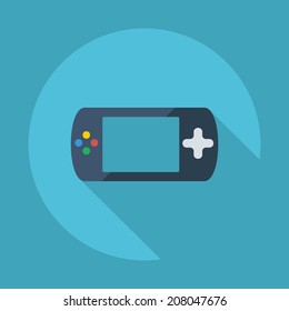 Flat modern design with shadow vector icons: game console