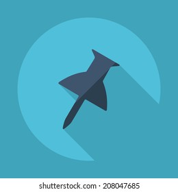 Flat modern design with shadow vector icons: pushpin