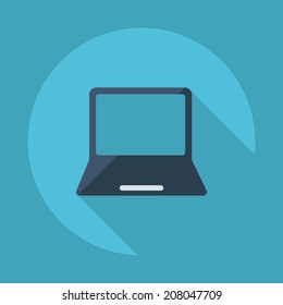 Flat modern design with shadow vector icons: notebook PC
