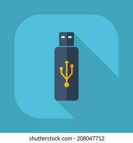 Flat modern design with shadow vector icons :USB