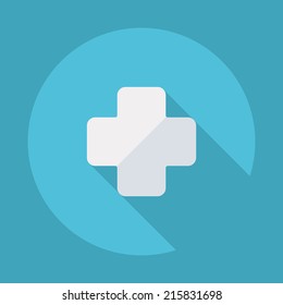 Flat modern design with shadow vector icons: medical cross