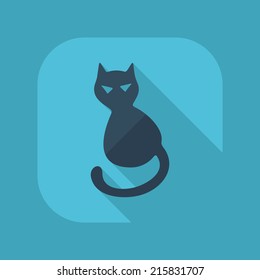 Flat modern design with shadow vector icons: halloween