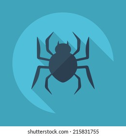 Flat modern design with shadow vector icons: halloween