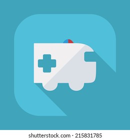 Flat modern design with shadow vector icons: ambulance