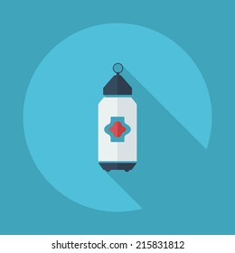 Flat modern design with shadow vector icons: Ramadan Kareem Mubarak