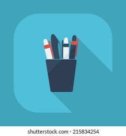 Flat modern design with shadow vector icons:  set of pens