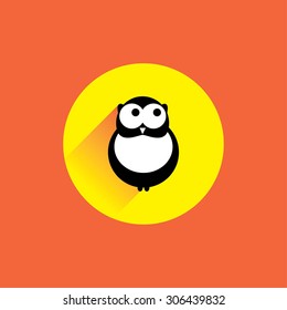 Flat modern design with shadow vector icons: owl