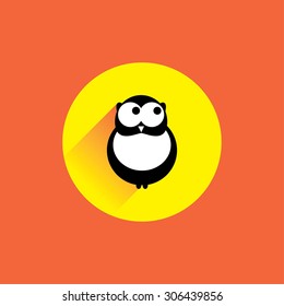 Flat modern design with shadow vector icons: owl