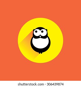 Flat modern design with shadow vector icons: owl