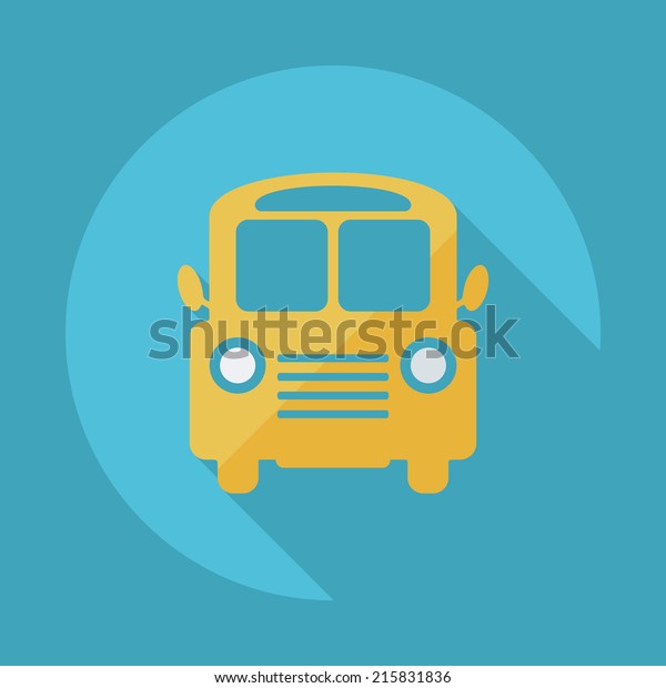 Flat\
modern design with shadow vector icons: school\
bus