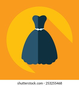 Flat modern design with shadow, wedding Dress