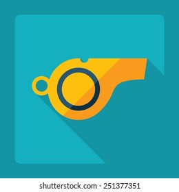 Flat modern design with shadow, whistle of the referee