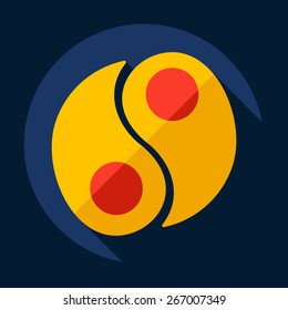 Flat modern design with shadow yin-yang, spa