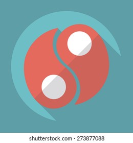 Flat modern design with shadow yin-yang, spa