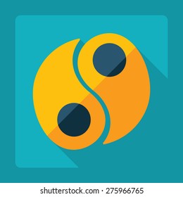 Flat modern design with shadow yin-yang, spa