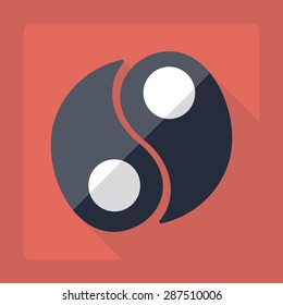 Flat modern design with shadow yin-yang, spa