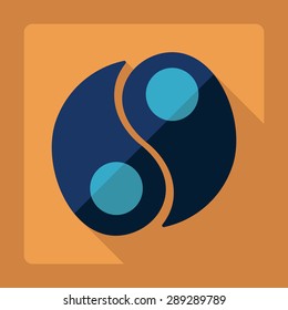 Flat modern design with shadow yin-yang, spa