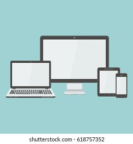 Flat modern devices mockup