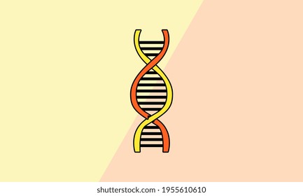 Symbol für die flache und moderne DNA-Struktur und Wissenschaft und Symbol vollständig einstellbar