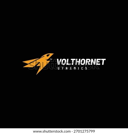 Flat Modern Electric Hornet Mark Logo Design
