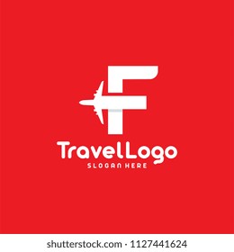 Flat Modern F Initial Travel logo designs concept vector